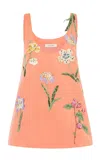 Leo Lin Helaine Embroidered Set In Coral