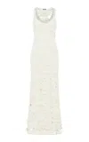 Leo Lin Helena Embellished Lace Gown In White