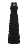 Leo Lin Helena Embellished Lace Maxi Dress In Black