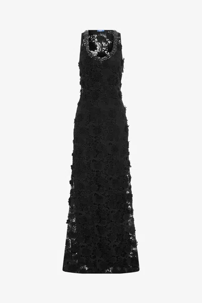 Leo Lin Helena Lace Embellished Maxi Dress - Ebony In Black