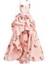 Leo Lin Illiana Floral Crepe Gown In Pink