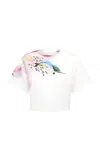 Leo Lin Indie Cropped Crepe T-shirt In White