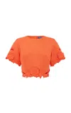 Leo Lin Indie Sleeve Top In Orange