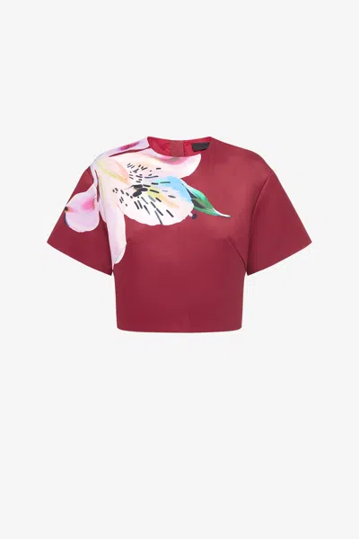 Leo Lin Indie Sleeve Top - Lily Print In Burgundy