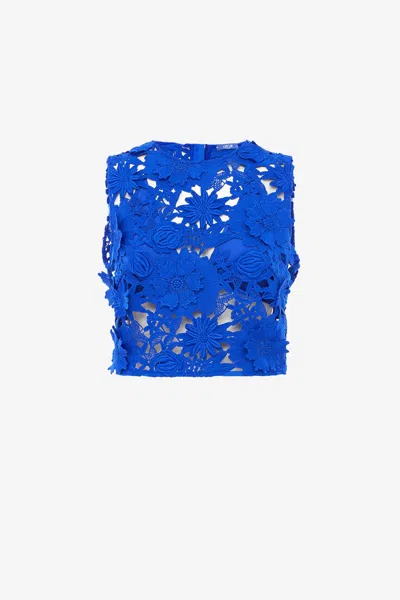 Leo Lin Iris Lace Top - Lapis