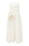 Leo Lin Ivanna Rosette-detailed Crepe Midi Dress In White