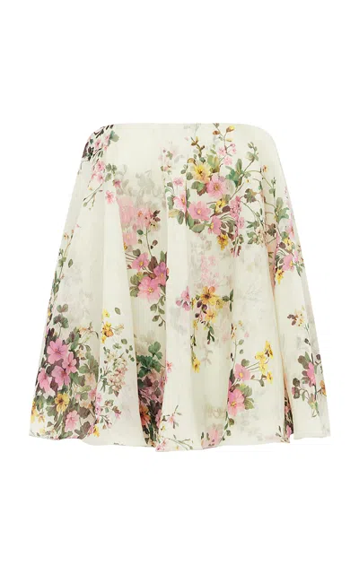 Leo Lin Ixia Bustier Top - Posy Print In Snow In Pink