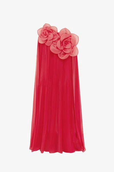 Leo Lin Jaclyn Draped Floor Length Dress - Scarlet