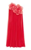 Leo Lin Jaclyn Draped Gown In Red