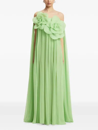 Leo Lin Jaclyn Flower-detail Maxi Dress In Green