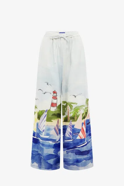 Leo Lin Jamie Wide Leg Pants - Nautical Print