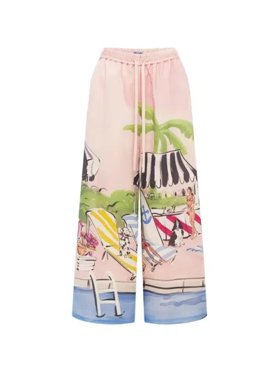 Leo Lin Jamie Wide-leg Trousers In Pink