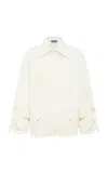 Leo Lin Jayna Appliquéd Cotton Jacket In White