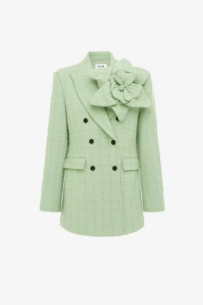 Leo Lin Jazlyn Tweed Blazer - Caledon Green
