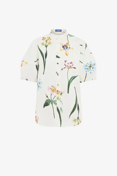 Leo Lin Jemma Blouse - Botanical Print In Snow