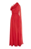 Leo Lin Jenni Asymmetric Maxi Dress In Red