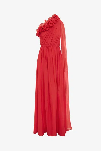 Leo Lin Jenni One Shoulder Maxi Dress - Scarlet