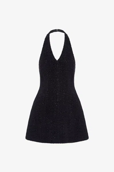 Leo Lin Jessie Halterneck Mini Dress - Ebony In Black