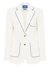 Leo Lin Jillian Rop-trim Blazer In White