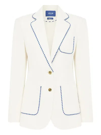 Leo Lin Jillian Rop-trim Blazer In White