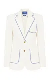 Leo Lin Jillian Wool-blend Blazer In White