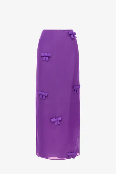 Leo Lin Jing Bow Maxi Skirt - Eminence In Purple