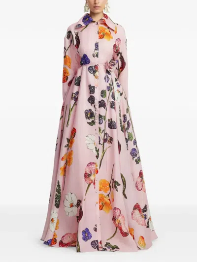 Leo Lin Josephine Floral-print Button Maxi Dress In Multi