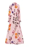 Leo Lin Josephine Floral Silk Gown In Pink