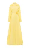 Leo Lin Josephine Rosette Silk Gown In Yellow