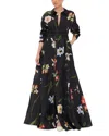 Leo Lin Josephine Silk Gown In Black