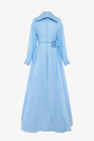 Leo Lin Josephine Silk Gown - Pastel Blue