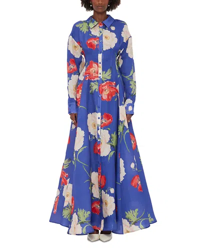 Leo Lin Josephine Silk Gown In Blue
