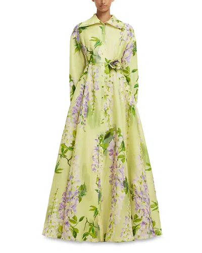 Leo Lin Josephine Silk Gown In Yellow