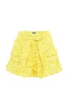 Leo Lin Josie Lace Shorts In Yellow