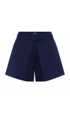 Leo Lin Josie Wool-blend Shorts In Blue