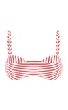 Leo Lin Julia Striped Bralette In Red