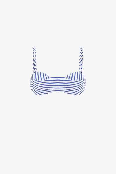 Leo Lin Julia Striped Bralette - Navy In Blue