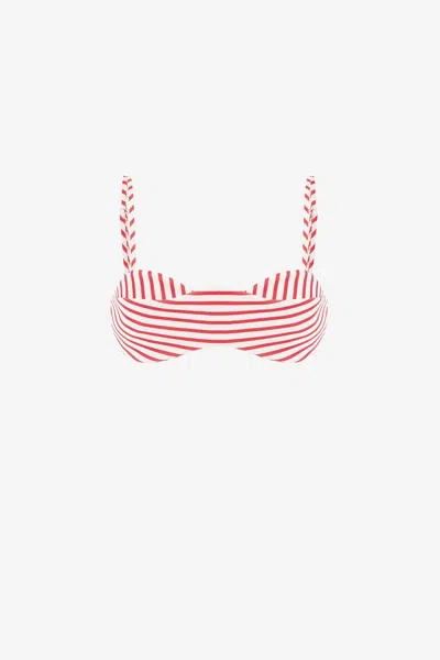Leo Lin Julia Striped Bralette - Scarlet In Multi