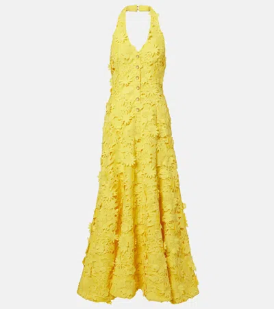 Leo Lin Juliette Lace Maxi Dress In Yellow