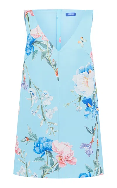 Leo Lin Kaelyn Printed Mini Dress In Light Blue