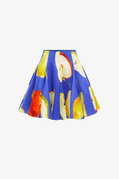 Leo Lin Kaity Skirt - Pear Print In Blue
