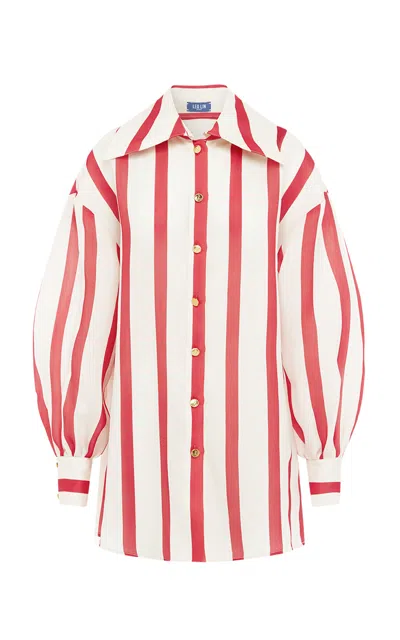 Leo Lin Kathleen Striped Silk Top
