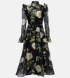 Leo Lin Katrina Floral Linen-blend Midi Dress