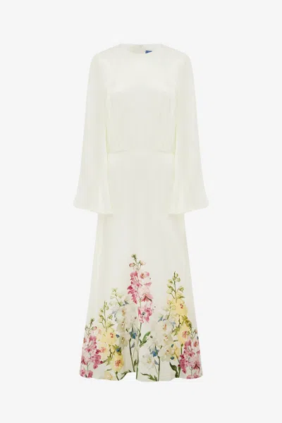 Leo Lin Kinsley Maxi Dress - Snapdragon Print In Snow