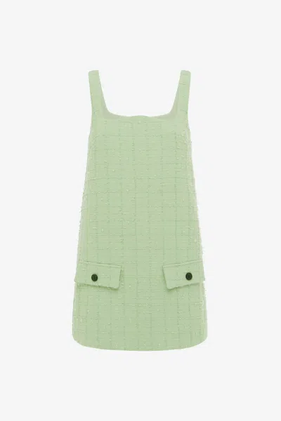 Leo Lin Kira Tweed Mini Dress - Caledon Green