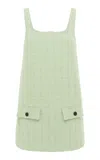 Leo Lin Kira Tweed Mini Dress In Green