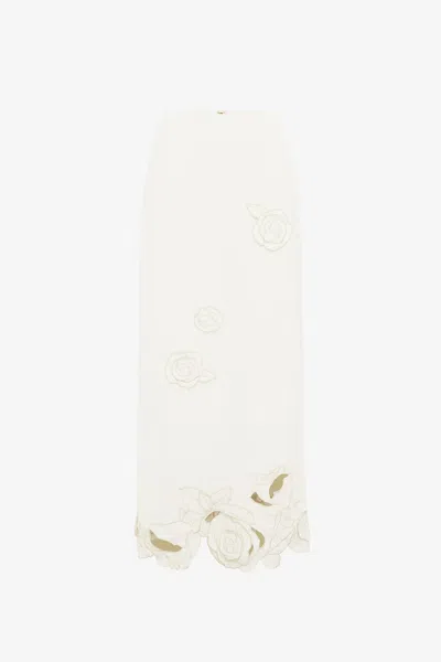 Leo Lin Kyra Appliqué Maxi Skirt - Vanilla