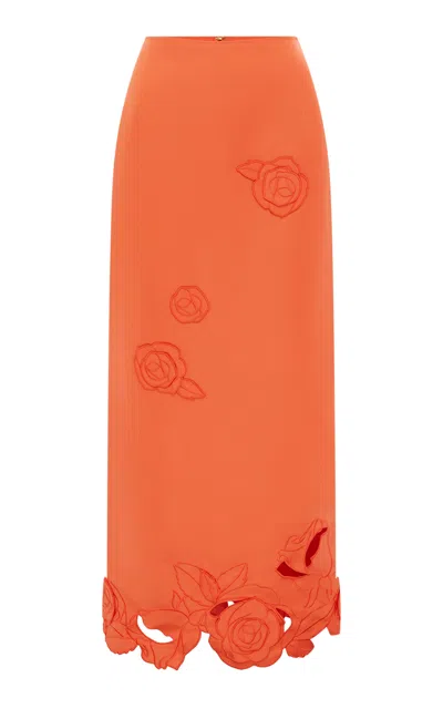 Leo Lin Kyra Appliquéd Maxi Skirt