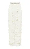 Leo Lin Kyra Embellished Lace Maxi Skirt In White