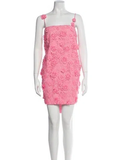 Pre-owned Leo Lin Lace Pattern Mini Dress In Pink